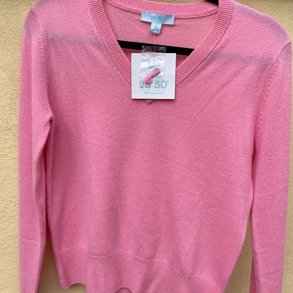 26 80 Pam Beach Cashmere Light Pink Sweater - Picture 9 of 9